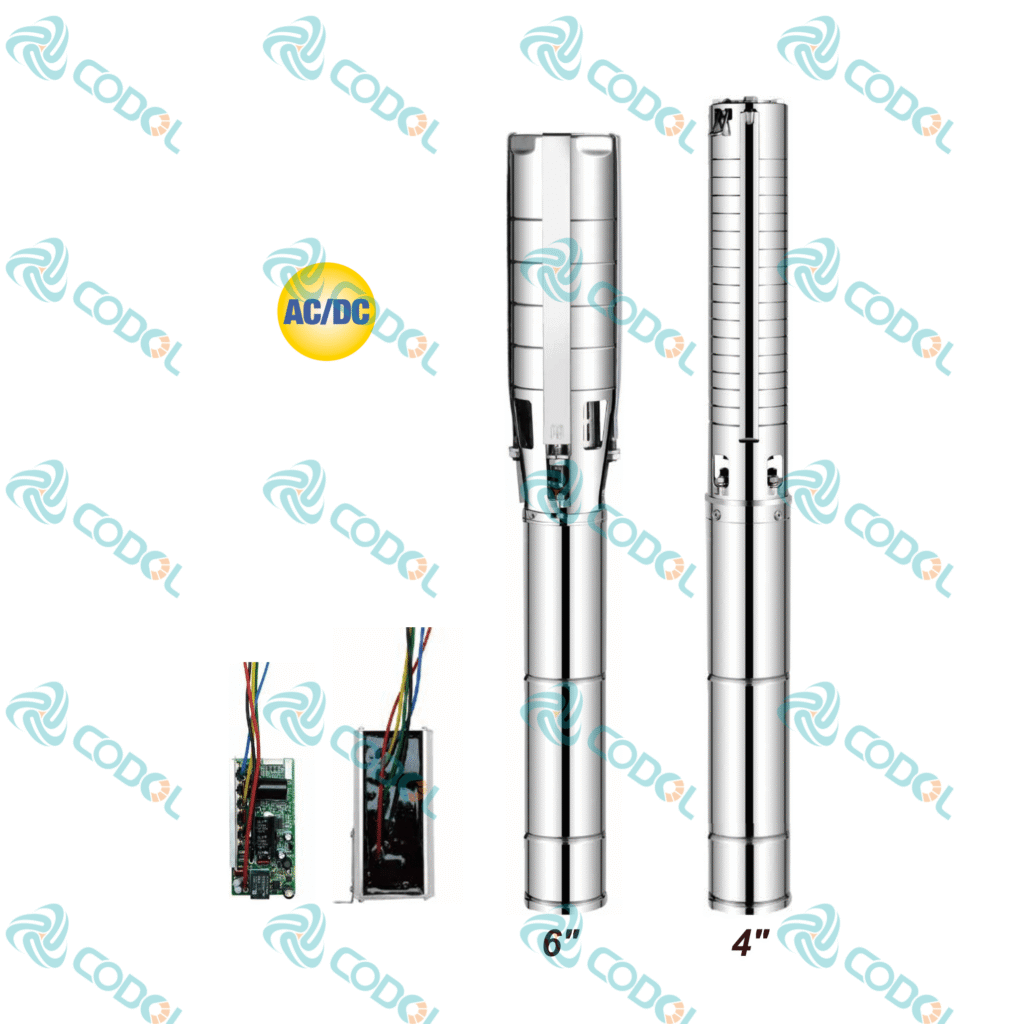 CODOL AC/DC integrated controller stainless steel solar borehole pump