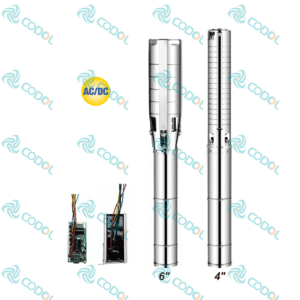 CODOL AC/DC integrated controller stainless steel solar borehole pump