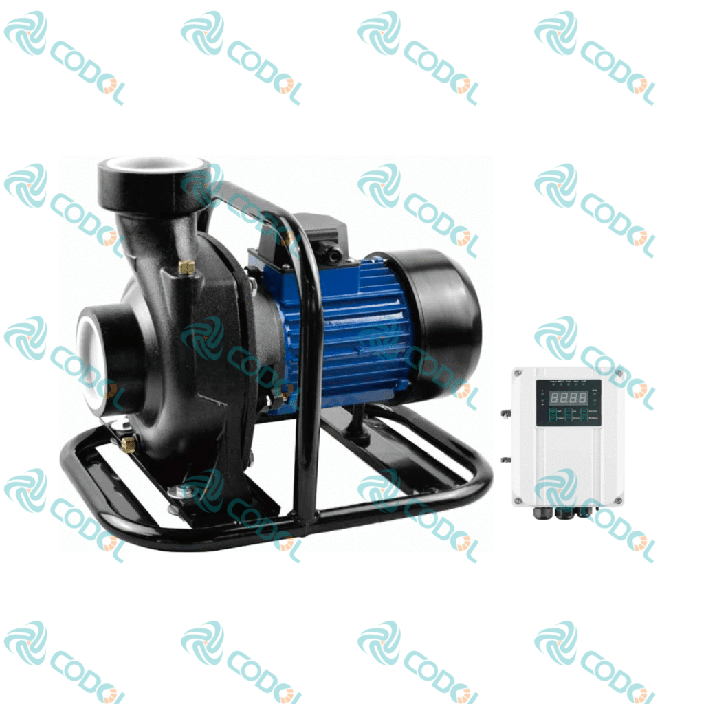 CODOL CHF solar centrifugal surface pump with external MPPT controller for high-flow agricultural irrigation