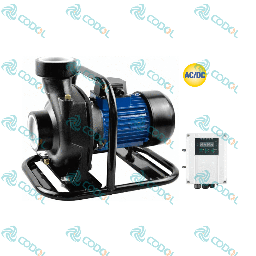 CODOL CHF hybrid AC DC stainless steel solar deep well pump with external MPPT controller
