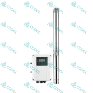 CODOL CPCA solar deep well pump with plastic impellers and external MPPT controller