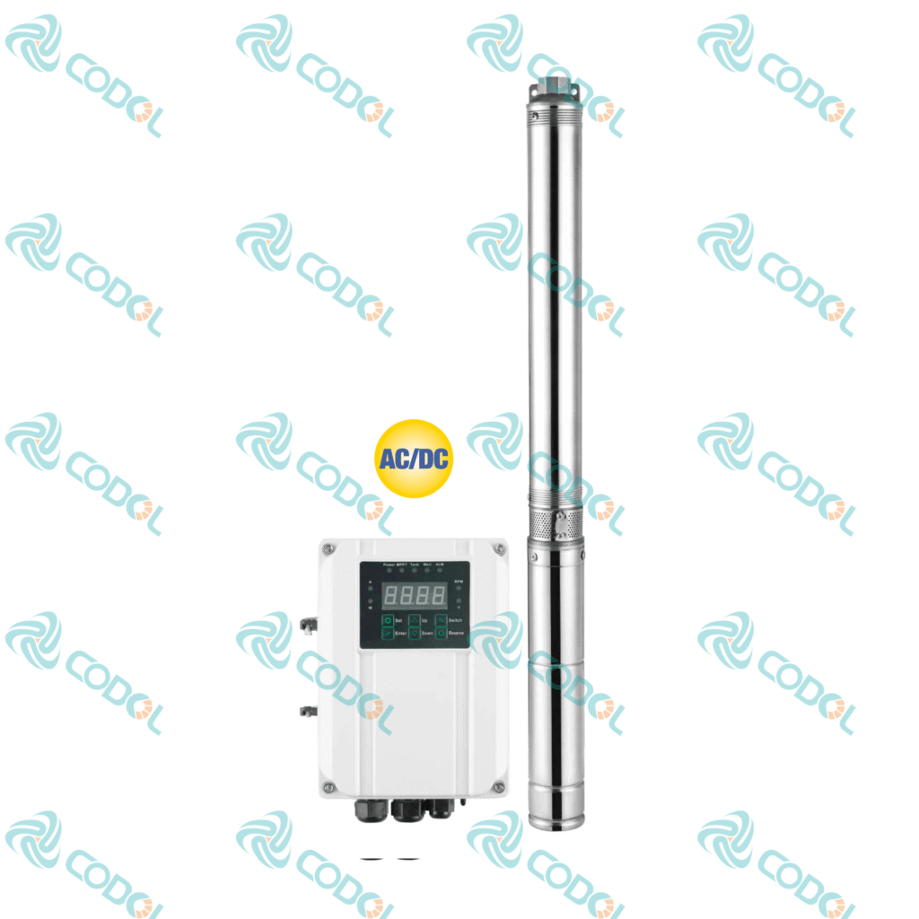 CODOL CPCA hybrid AC DC solar deep well pump with external MPPT controller