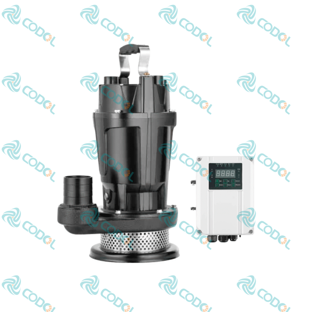 CODOL CQDX solar clean water submersible pump with external MPPT controller for ponds, tanks and irrigation